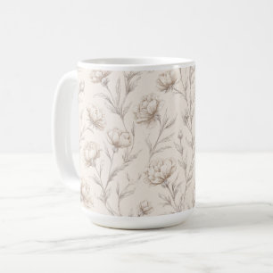 Kakaobraune Creme Blumen Kaffeetasse