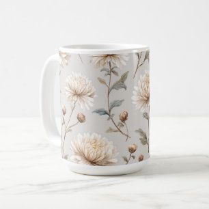 Kakaobraune Creme Floral Kaffeetasse