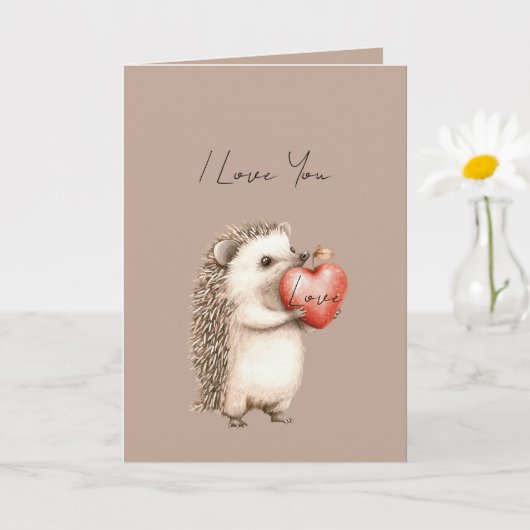 Kakaocreme Brauner Igel Herz Liebe Karte (Kleine Pflanze)