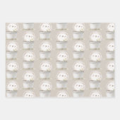 Kakaocreme Igel Gänseblümchen Blumen Eimer Geburts Geschenkpapier Set (Vorderseite)