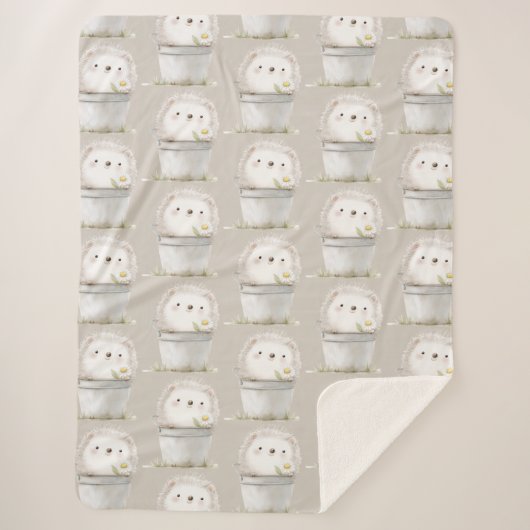 Kakaocreme-Igel-Gänseblümchen-Blumen-Eimer   Sherpadecke (Vorderseite)