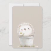 Kakaocreme-Igel-Margerite-Blumen-Eimer-Geburtstag Einladung (Rückseite)