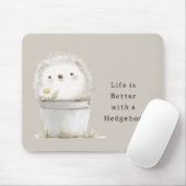 Kakaocreme-Igel-Margerite-Blumen-Eimer   Mousepad (Mit Mouse)