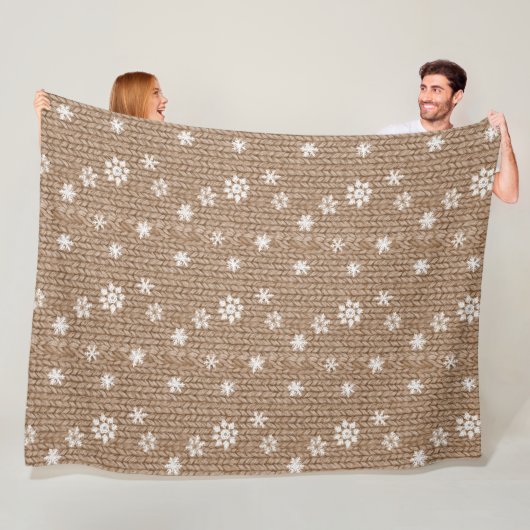 Kakaocreme-Schneeblumen-Weihnachten Fleecedecke (Beispiel)
