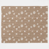 Kakaocreme-Schneeblumen-Weihnachten Fleecedecke (Vorderseite (Horizontal))