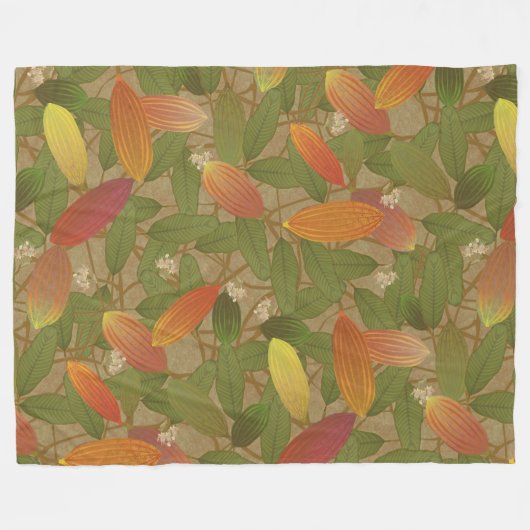 Kakaofrüchte Fleecedecke (Vorderseite (Horizontal))