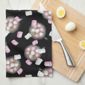 Kakaomarshmallow heiße Schokoladenkuchen Wintersch Geschirrtuch (Viertel Falte)