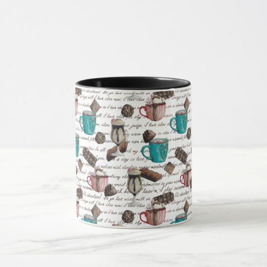 Kakaomarshmallow Hot-Schokolade-Süßigkeiten-Skript Tasse (Zentrum)