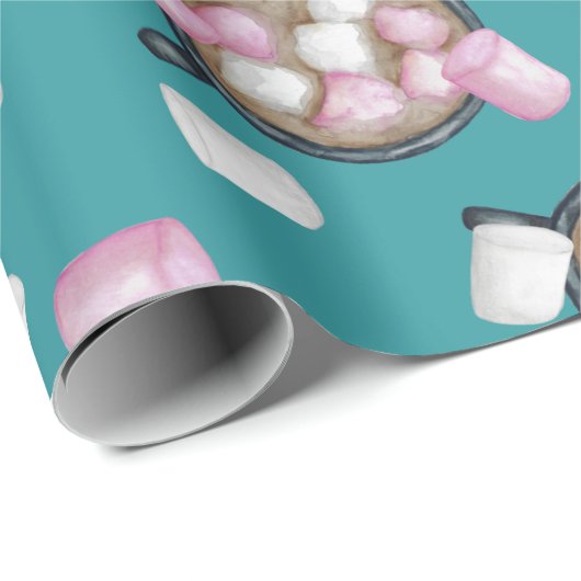 Kakaomarshmallow Hot Schokolade Tasse Winter aquam Geschenkpapier (Rolleneckpunkt)