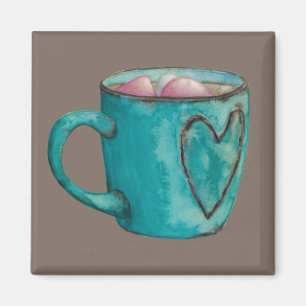 Kakaomarshmallow Hot-Schokolade-Tasse Winter Magnet