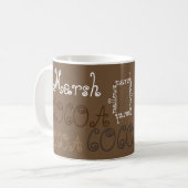 Kakaomarshmallow Hot-Schokolade-Typografie Kaffeetasse (Vorderseite Links)