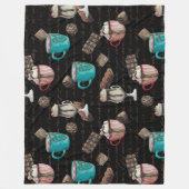 Kakaomarshmallows heißen Schokoladenkuchen im Wint Fleecedecke (Vorderseite)