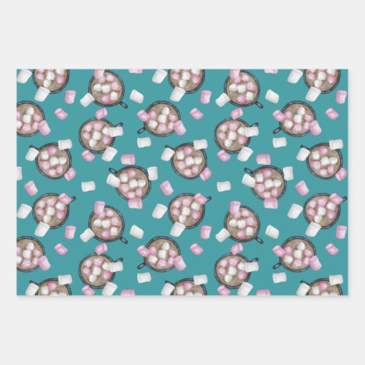 Kakaomarshmallows heißen Schokoladenkuchen im Wint Geschenkpapier Set (Vorderseite 2)