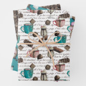 Kakaomarshmallows heißen Schokoladenkuchen im Wint Geschenkpapier Set (Beispiel)