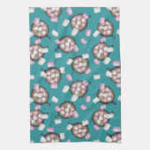 Kakaomarshmallows heißen Schokoladenkuchen im Wint Geschirrtuch (Vertikal)