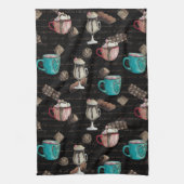 Kakaomarshmallows heißen Schokoladenkuchen im Wint Geschirrtuch (Vertikal)