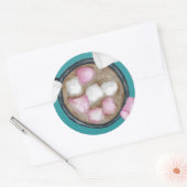 Kakaomarshmallows heißen Schokoladenkuchen im Wint Runder Aufkleber (Umschlag)