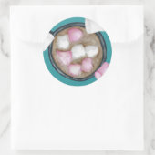 Kakaomarshmallows heißen Schokoladenkuchen im Wint Runder Aufkleber (Tasche)