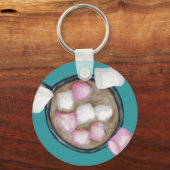 Kakaomarshmallows heißen Schokoladenkuchen im Wint Schlüsselanhänger (Vorderseite)