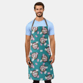 Kakaomarshmallows heißen Schokoladenkuchen im Wint Schürze (Getragen)