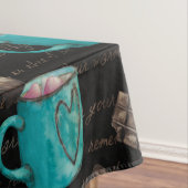 Kakaomarshmallows heißen Schokoladenkuchen im Wint Tischdecke (Beispiel)