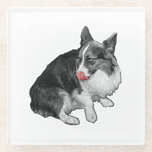 Kakaopause, Scharlachrot Glasuntersetzer (Vorderseite)