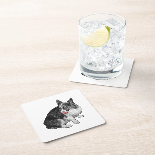 Kakaopause, Scharlachrot Rechteckiger Pappuntersetzer (Vor Ort)