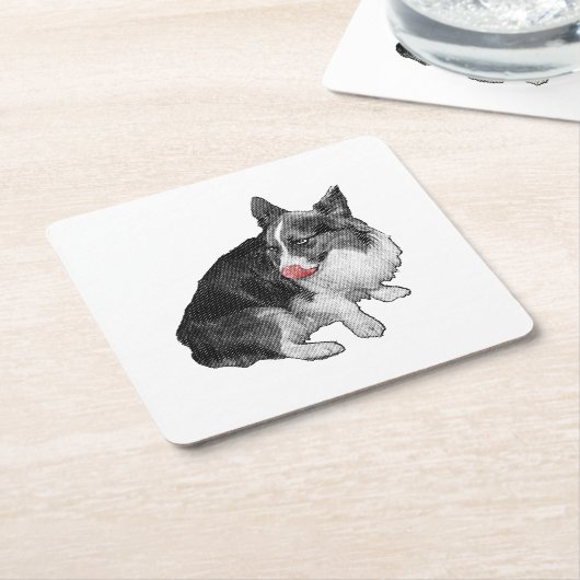 Kakaopause, Scharlachrot Rechteckiger Pappuntersetzer (angewinkelt)