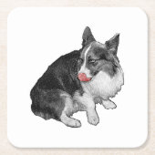 Kakaopause, Scharlachrot Rechteckiger Pappuntersetzer (Vorderseite)