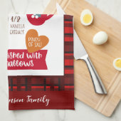 Kakaorezeptur Karierte Rot Geschirrtuch (Viertel Falte)