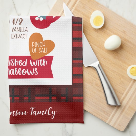 Kakaorezeptur Karierte Rot Geschirrtuch (Viertel Falte)