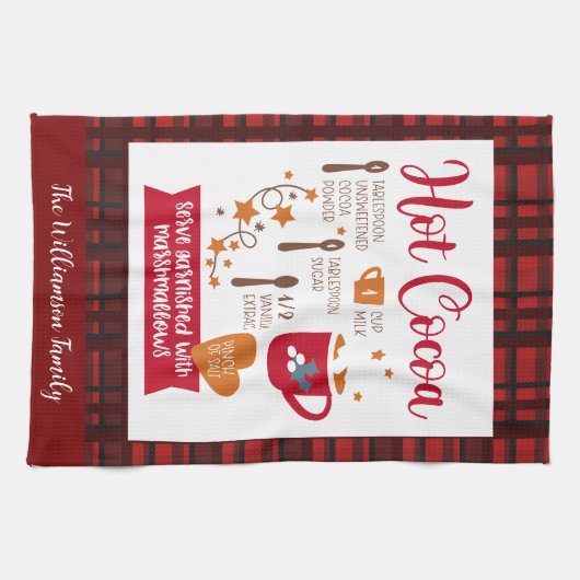 Kakaorezeptur Karierte Rot Geschirrtuch (Horizontal)