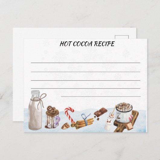 Kakaoschokolade Rezeptkarte Postkarte (Vorne/Hinten)