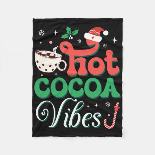 Kakaostimmung mit Zuckerstange Lustiges Weihnachte Fleecedecke (Vorderseite)