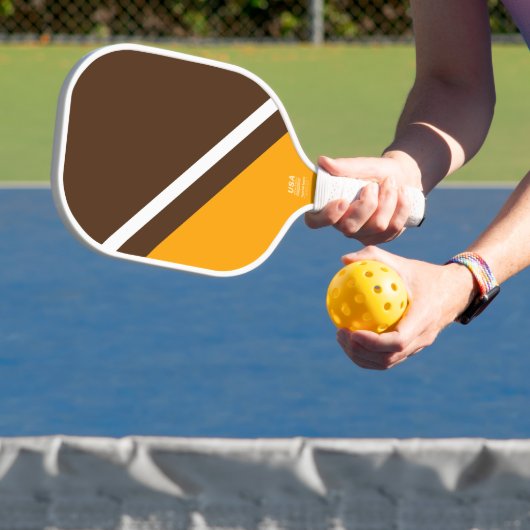 Kakaostreifen, goldgelber Diagonalblock Pickleball Schläger (InSitu)