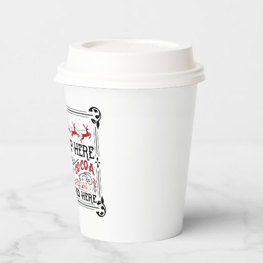 Kakaowarme Weihnachtsworte Pappbecher (Links)