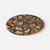 Kakaozirkel: Folk Art 7" Rundpapier-Teller für Pappteller (Schrägansicht)