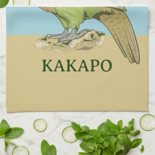 Kakapo-Abbildung Geschirrtuch (Gefaltet)