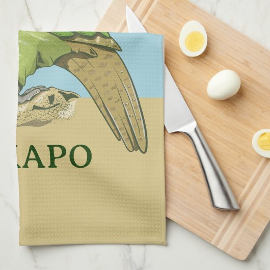 Kakapo-Abbildung Geschirrtuch (Viertel Falte)