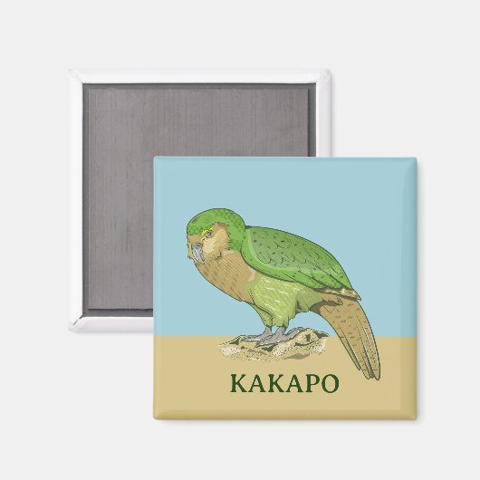 Kakapo-Abbildung Magnet (Vorderseite/Rückseite)