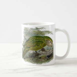 Kakapo Grüner Papagei, seltene Vogeltäuschung Kaffeetasse