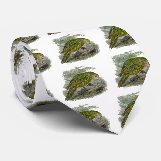 Kakapo Grüner Papagei, seltene Vogeltäuschung Krawatte (Gerollt)