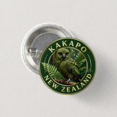 🦜 Kakapo Neuseeland-Wildlife Button (Vorne & Hinten)