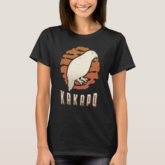Kakapo Vintage Retro Classic Animal Sunset T-Shirt (Vorderseite)