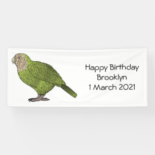 Kakapo-Vogel-Cartoon-Illustration Banner