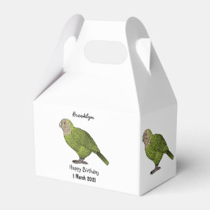Kakapo-Vogel-Cartoon-Illustration Geschenkschachtel
