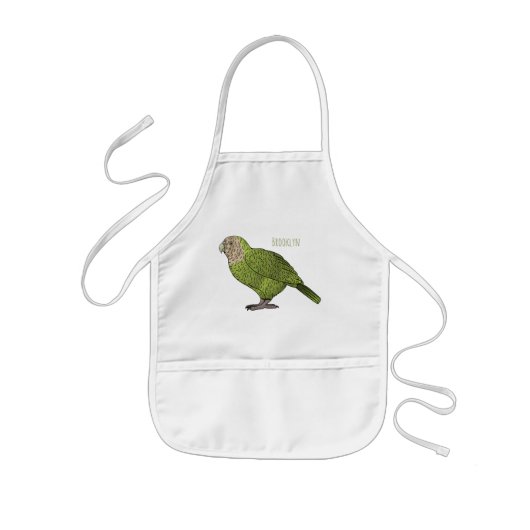 Kakapo-Vogel-Cartoonsillustration Kinderschürze (Vorne)