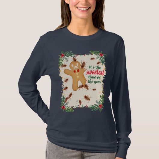 Kakerlaken essen Lebkuchen Mann Weihnachtsbäckerei T-Shirt (Vorderseite)