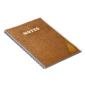 Kaki-brauner Lederstil Notizblock (Rechte Seite)