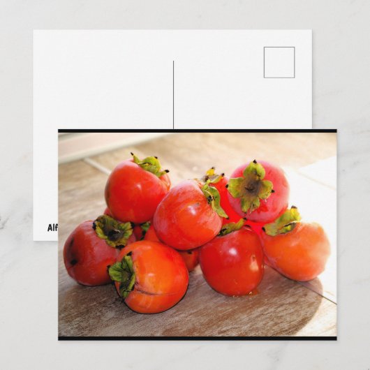 Kaki-Frucht Postkarte (Vorne/Hinten)